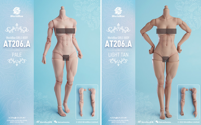 【WorldBox】AT206 A/B 1/6 Girl Body マッスル ガールボディ 1/6スケール 筋肉質 女性ボディ素体 デッサン人形