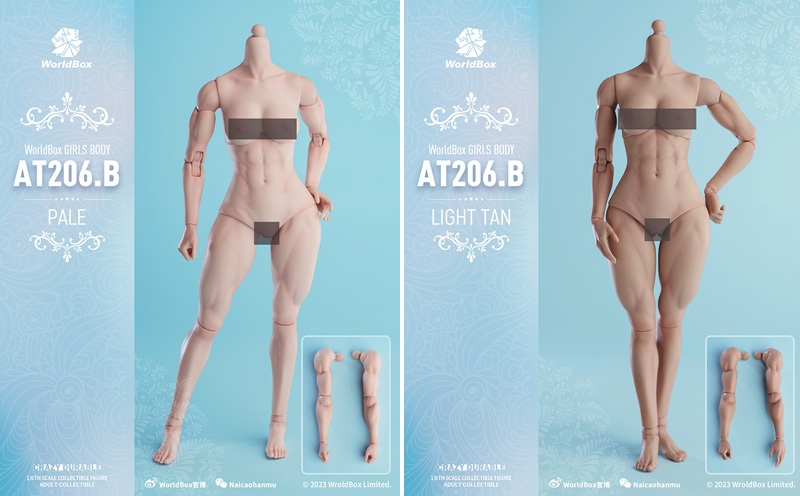 【WorldBox】AT206 A/B 1/6 Girl Body マッスル ガールボディ 1/6スケール 筋肉質 女性ボディ素体 デッサン人形