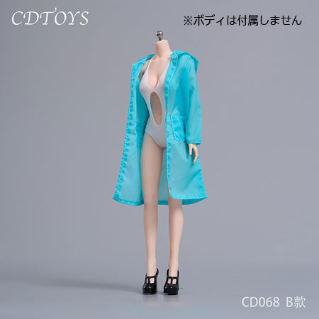 【CDToys】CD068 1:6 One-Piece Bikini Sun Protection Clothing Set 女性用水着 ビキニ &ラッシュガード&ハイヒール