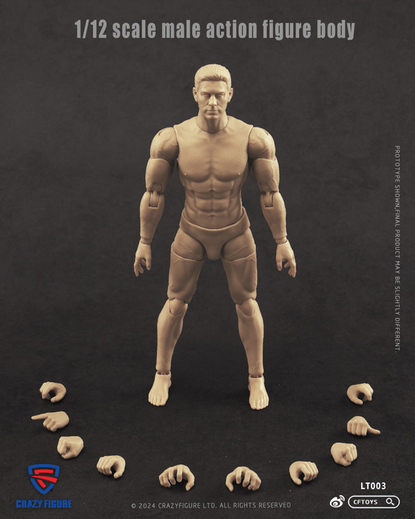 【crazyfigure】LT003 1/12 scale male action figure body フィギュアボディ デッサン人形 1/12スケールフィギュア 男性ボディ素体