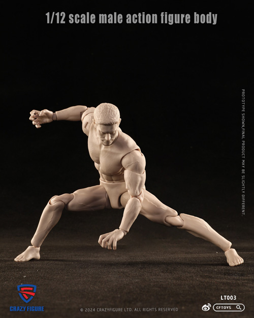 【crazyfigure】LT003 1/12 scale male action figure body フィギュアボディ デッサン人形 1/12スケールフィギュア 男性ボディ素体