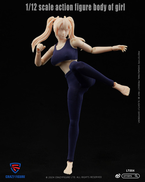 【crazyfigure】LT004 1/12 scale action figure body of girl アクションフィギュアボディ アニメボディ 1/12スケール 女性ボディ素体