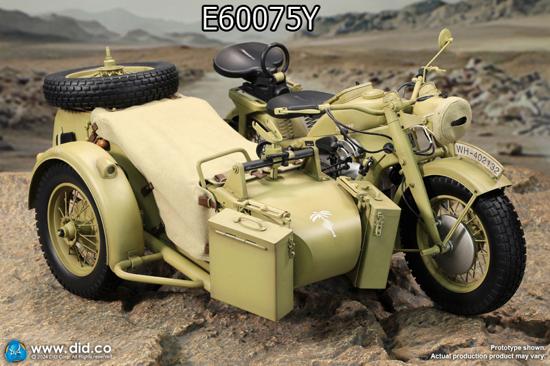 【DID】E60075 1/6 WW2 German Zündapp KS 750 Motorcycle with sidecar ドイツ国防軍 ツェンダップKS750 オートバイ サイドカー付