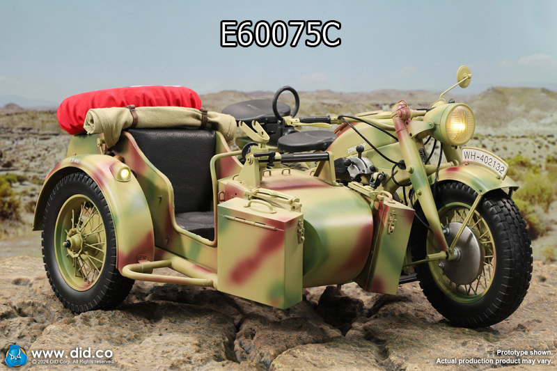 【DID】E60075 1/6 WW2 German Zündapp KS 750 Motorcycle with sidecar ドイツ国防軍 ツェンダップKS750 オートバイ サイドカー付