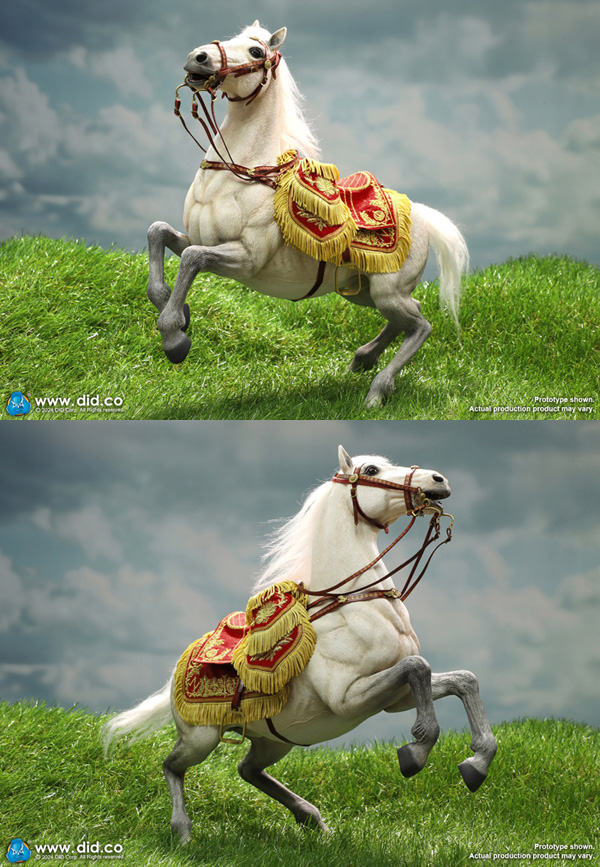 【DID】E60078 Napoleon White Horse (Prancing) ナポレオン愛馬 マレンゴ 騎馬 跳ね馬 白馬 ホワイト 鞍付 （プランシング）