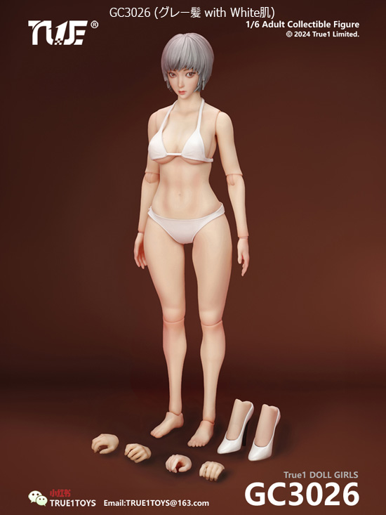 【True1Toys】GC3026 1/6 Scale Jointed Female Doll Basic Set ガールボディ 眼球可動ヘッドつき