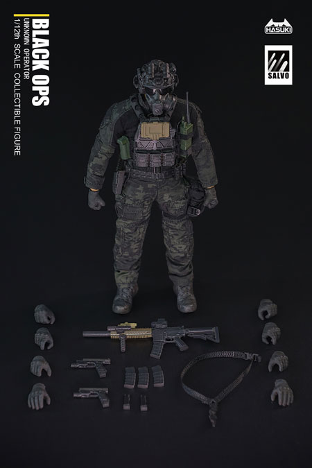 【HASUKI】SA01 1/12 SALVO Black Ops Unkown Operator 1/12スケール可動フィギュア