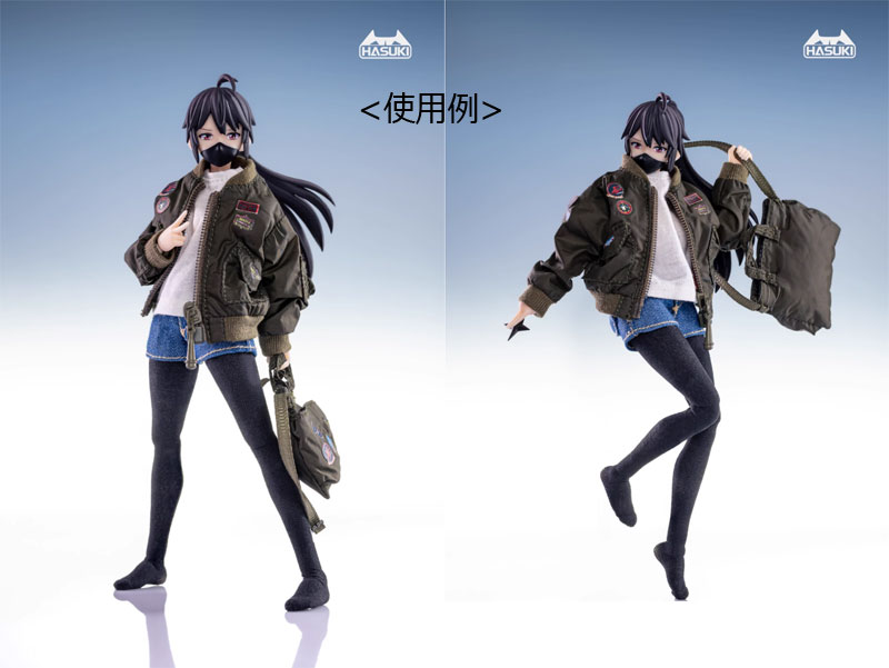 【HASUKI】H-CS007 1/12 Air Force Jacket Set Machine Girl Clothing & Bag MA-1ジャケット＆空軍バッグ