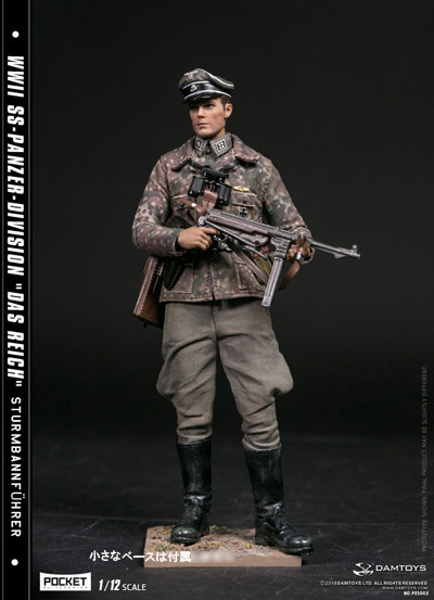 【DAM】PES003 1/12 WW2 Das Reich German Panzer Division Major  ドイツ軍 装甲師団 親衛隊少佐 1/12スケールフィギュア