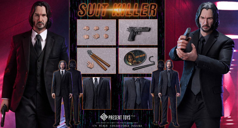 【PRESENT TOYS】PT-sp61 1/6 Suit Killer ブラック・スーツ・キラー 1/6スケール男性フィギュア