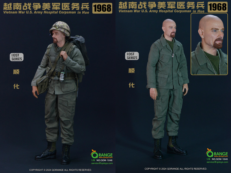 【QORANGE QOTOYS】QOM-1046 1/6 Vietnam War U.S. Army Hospital Corpsman in Hue 1968 ベトナム戦争 アメリカ陸軍 衛生兵 フエ 1968