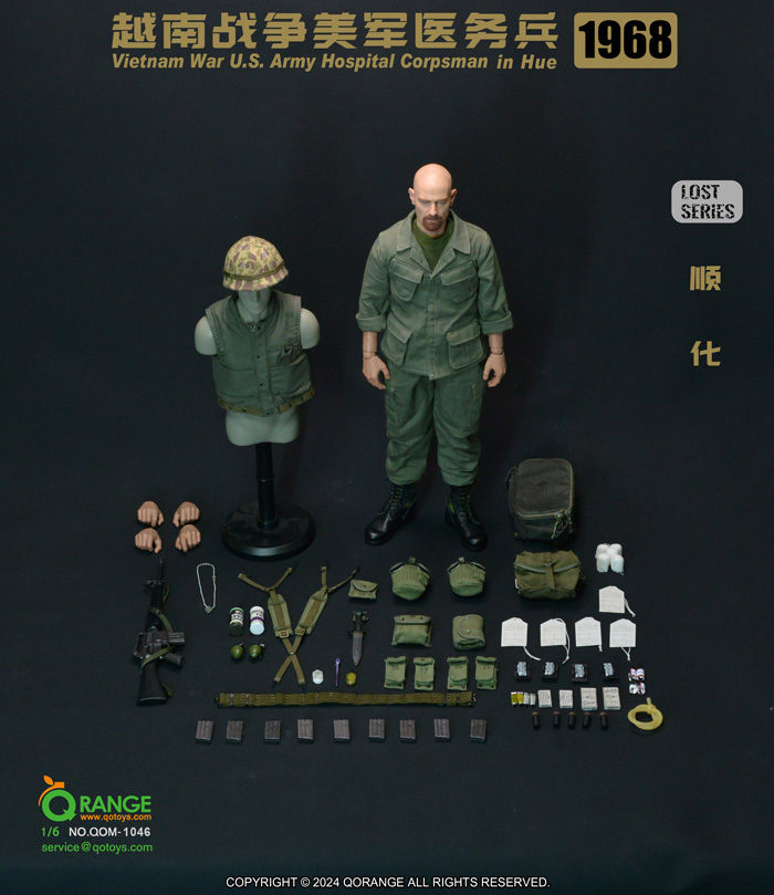 【QORANGE QOTOYS】QOM-1046 1/6 Vietnam War U.S. Army Hospital Corpsman in Hue 1968 ベトナム戦争 アメリカ陸軍 衛生兵 フエ 1968