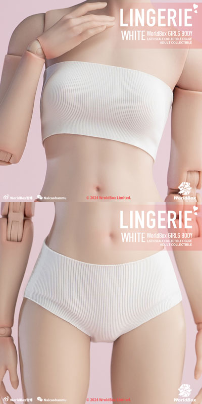 【WorldBox】ca013 1/6 LINGERIE White/Beige/Pink 女性 ランジェリー アンダーウェア 1/6スケール 女性コスチューム セット