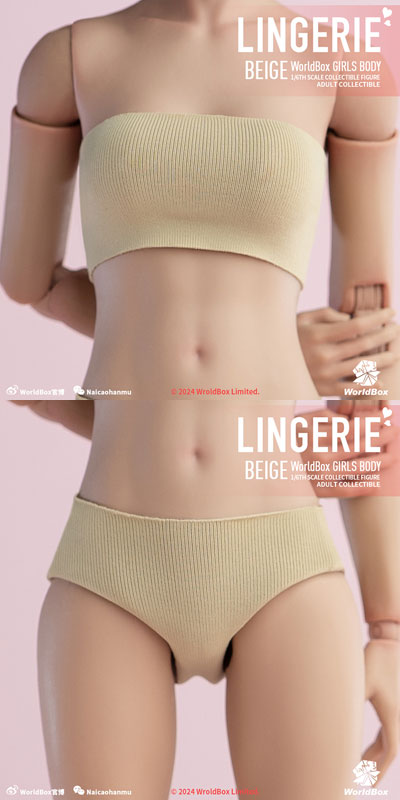 【WorldBox】ca013 1/6 LINGERIE White/Beige/Pink 女性 ランジェリー アンダーウェア 1/6スケール 女性コスチューム セット