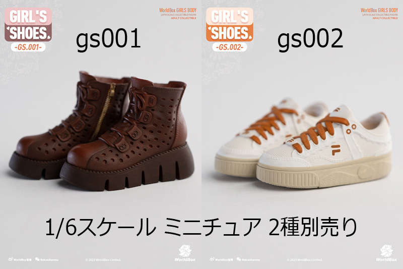 【WorldBox】gs001/gs002 Girl's Shoes 女性ドール用シューズ 1/6スケール 女性用シューズ