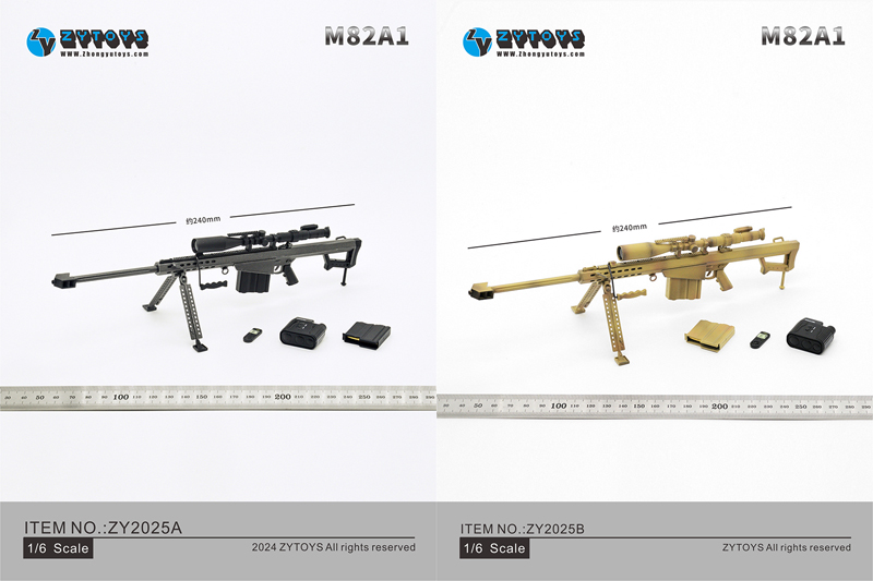 【ZYTOYS】ZY2028 1/6 M82A バレット M82 セミオート式狙撃銃 1/6スケール ライフル銃