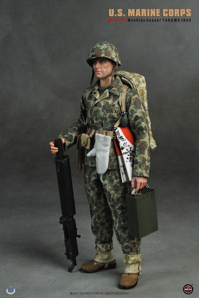 【Soldier Story】1/6 WW.II : U.S. MARINE CORPS M1917A1 MACHINE GUNNER TARAWA 1943