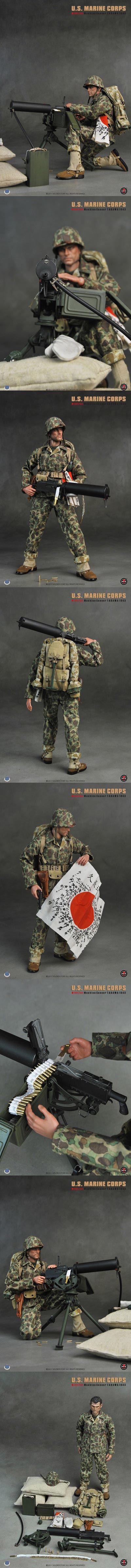 【Soldier Story】1/6 WW.II : U.S. MARINE CORPS M1917A1 MACHINE GUNNER TARAWA 1943